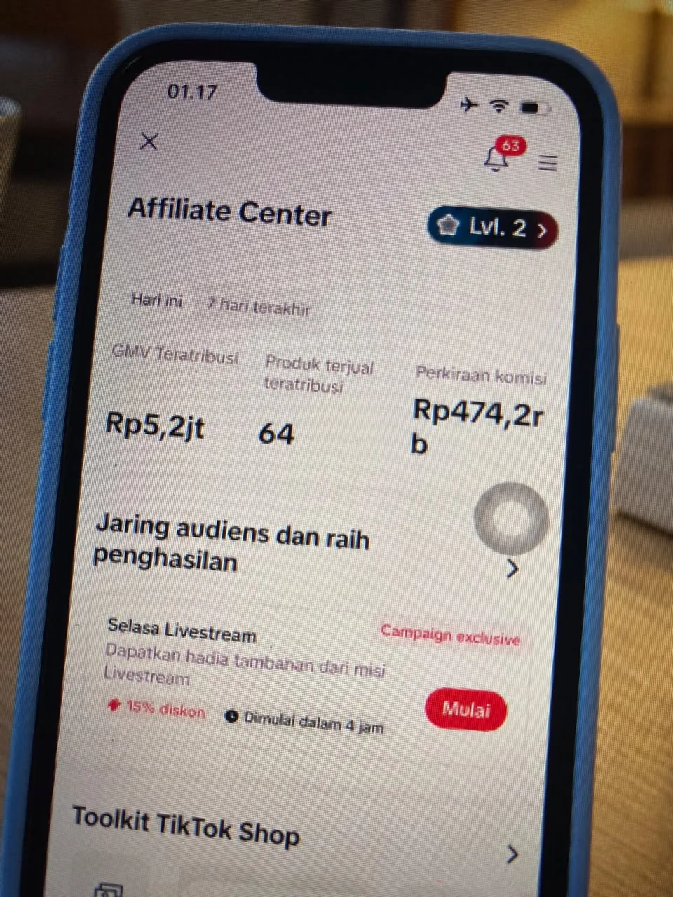 Screenshot hasil pengguna AFITIK 2